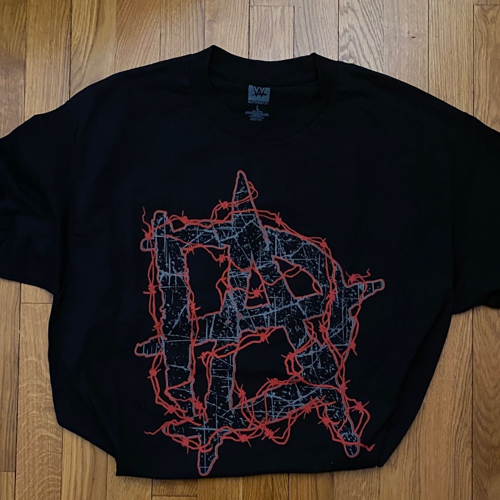 Black T-Shirt with Red Graphic Design
